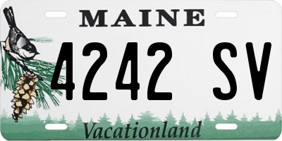 ME license plate 4242SV