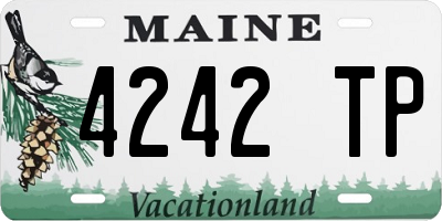 ME license plate 4242TP