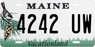 ME license plate 4242UW