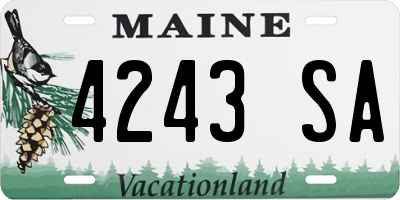 ME license plate 4243SA