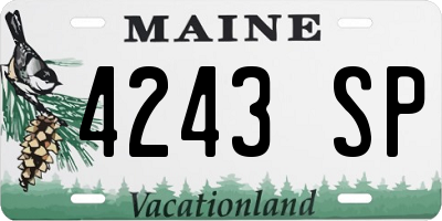 ME license plate 4243SP