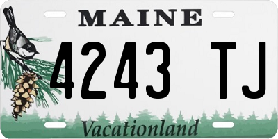 ME license plate 4243TJ