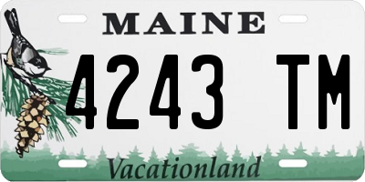 ME license plate 4243TM