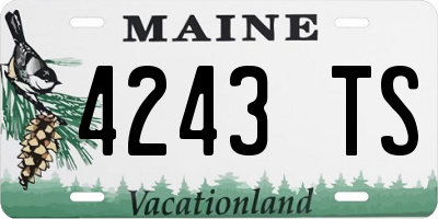 ME license plate 4243TS