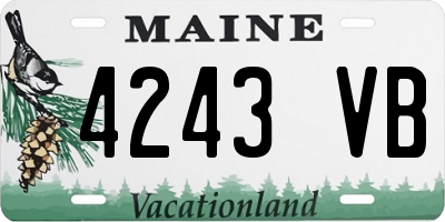 ME license plate 4243VB