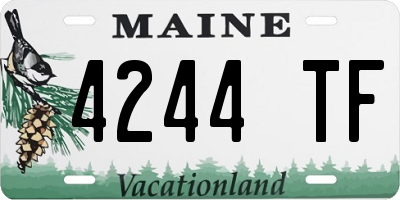 ME license plate 4244TF