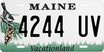 ME license plate 4244UV