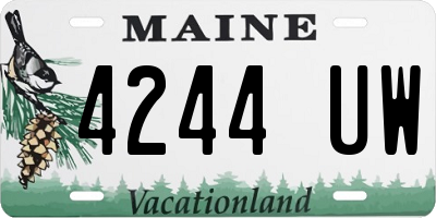 ME license plate 4244UW