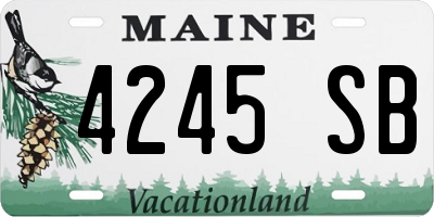 ME license plate 4245SB