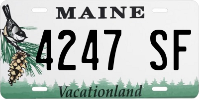 ME license plate 4247SF