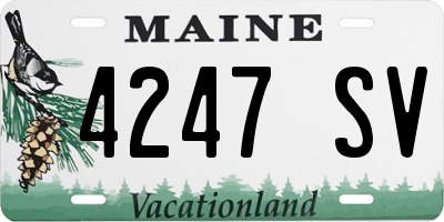 ME license plate 4247SV