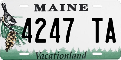 ME license plate 4247TA