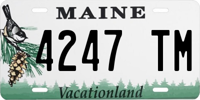 ME license plate 4247TM