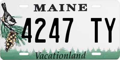 ME license plate 4247TY