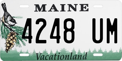 ME license plate 4248UM
