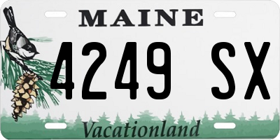 ME license plate 4249SX