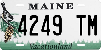 ME license plate 4249TM