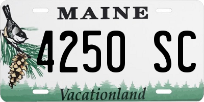 ME license plate 4250SC