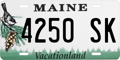 ME license plate 4250SK
