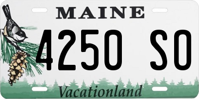 ME license plate 4250SO