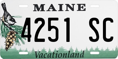 ME license plate 4251SC