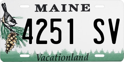 ME license plate 4251SV