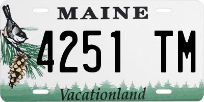 ME license plate 4251TM