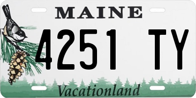 ME license plate 4251TY