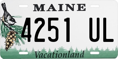 ME license plate 4251UL