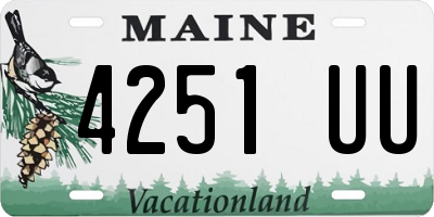 ME license plate 4251UU