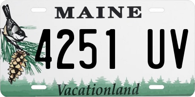 ME license plate 4251UV