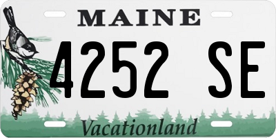 ME license plate 4252SE