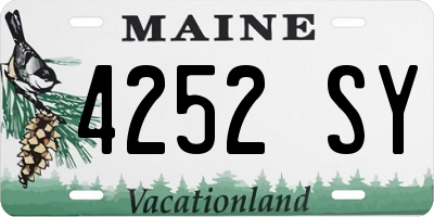 ME license plate 4252SY