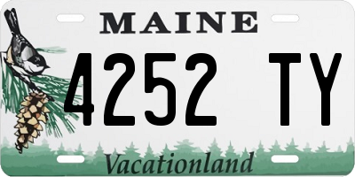 ME license plate 4252TY