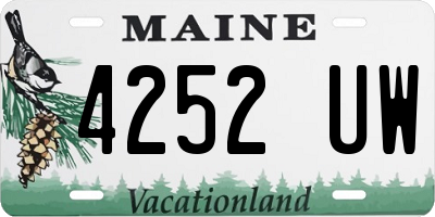 ME license plate 4252UW