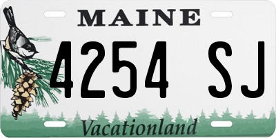 ME license plate 4254SJ