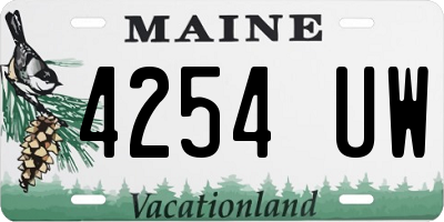 ME license plate 4254UW