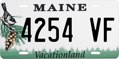 ME license plate 4254VF