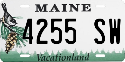 ME license plate 4255SW