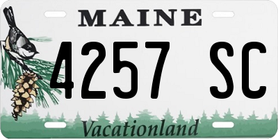 ME license plate 4257SC