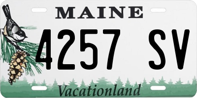 ME license plate 4257SV