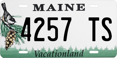 ME license plate 4257TS