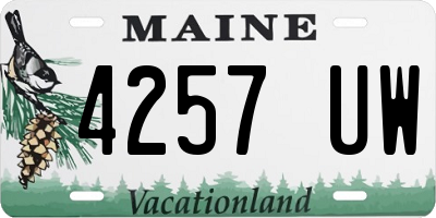 ME license plate 4257UW