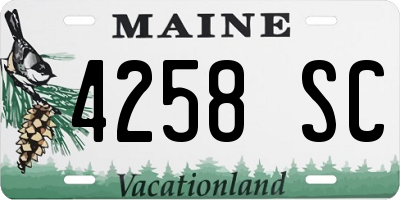 ME license plate 4258SC