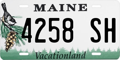 ME license plate 4258SH