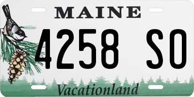 ME license plate 4258SO