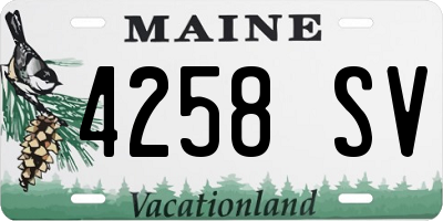 ME license plate 4258SV