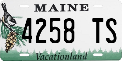 ME license plate 4258TS