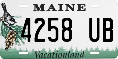 ME license plate 4258UB