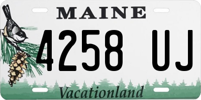 ME license plate 4258UJ